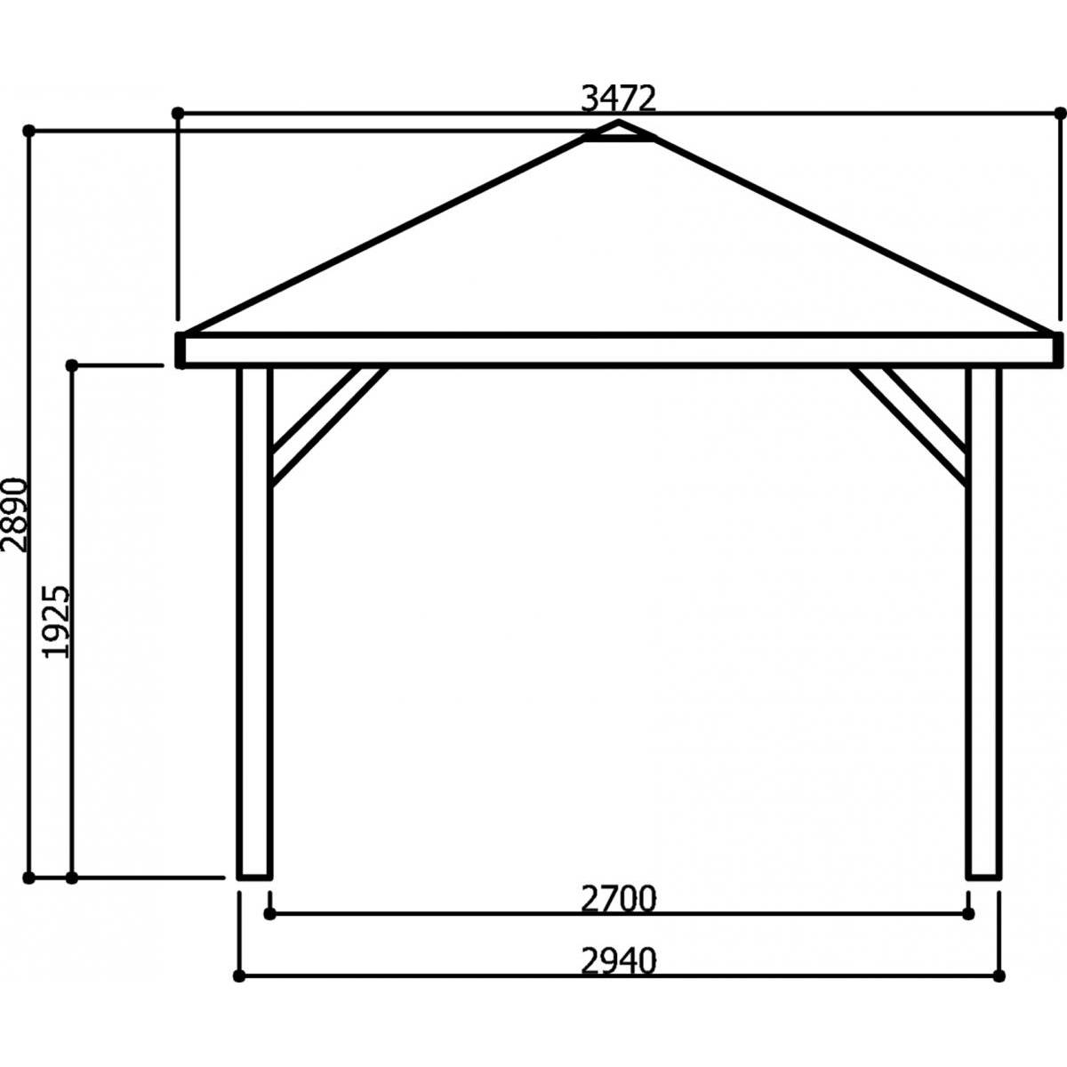 Kiosque de Jardin en Bois SOLID - Maisonnette Chalet 4,37 x 4,37 m - Image 3