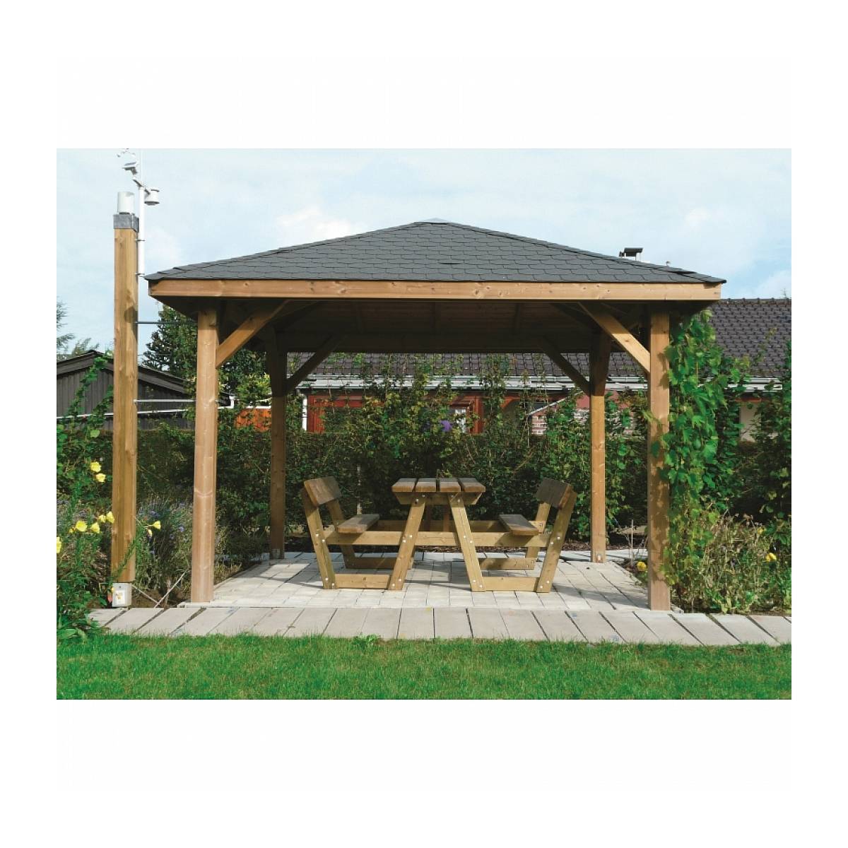 Kiosque de Jardin en Bois SOLID - Maisonnette Chalet 4,37 x 4,37 m - Image 1