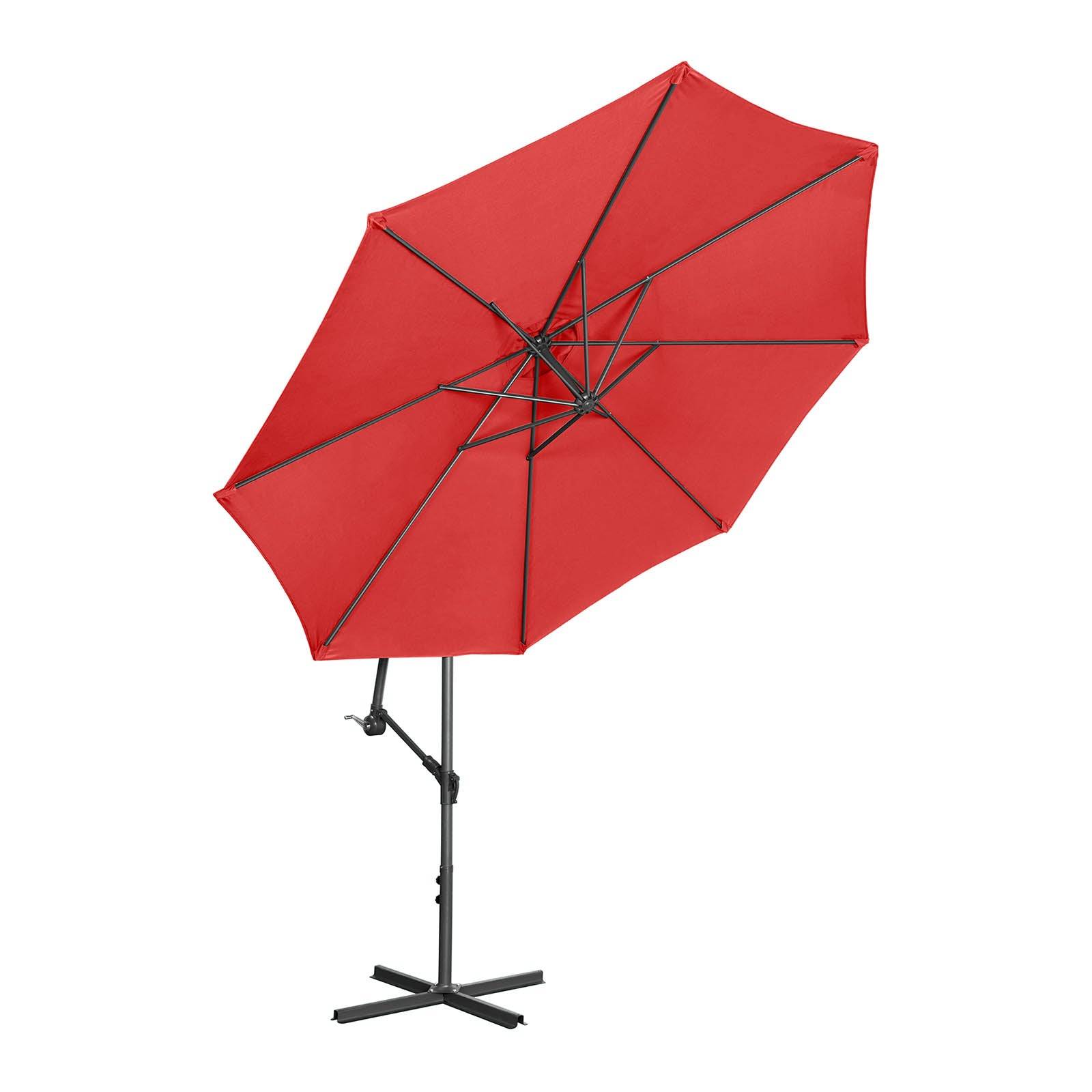 Helloshop26 - Parasol déporté - rouge - rond - diamètre 300 cm - inclinable - Image 2