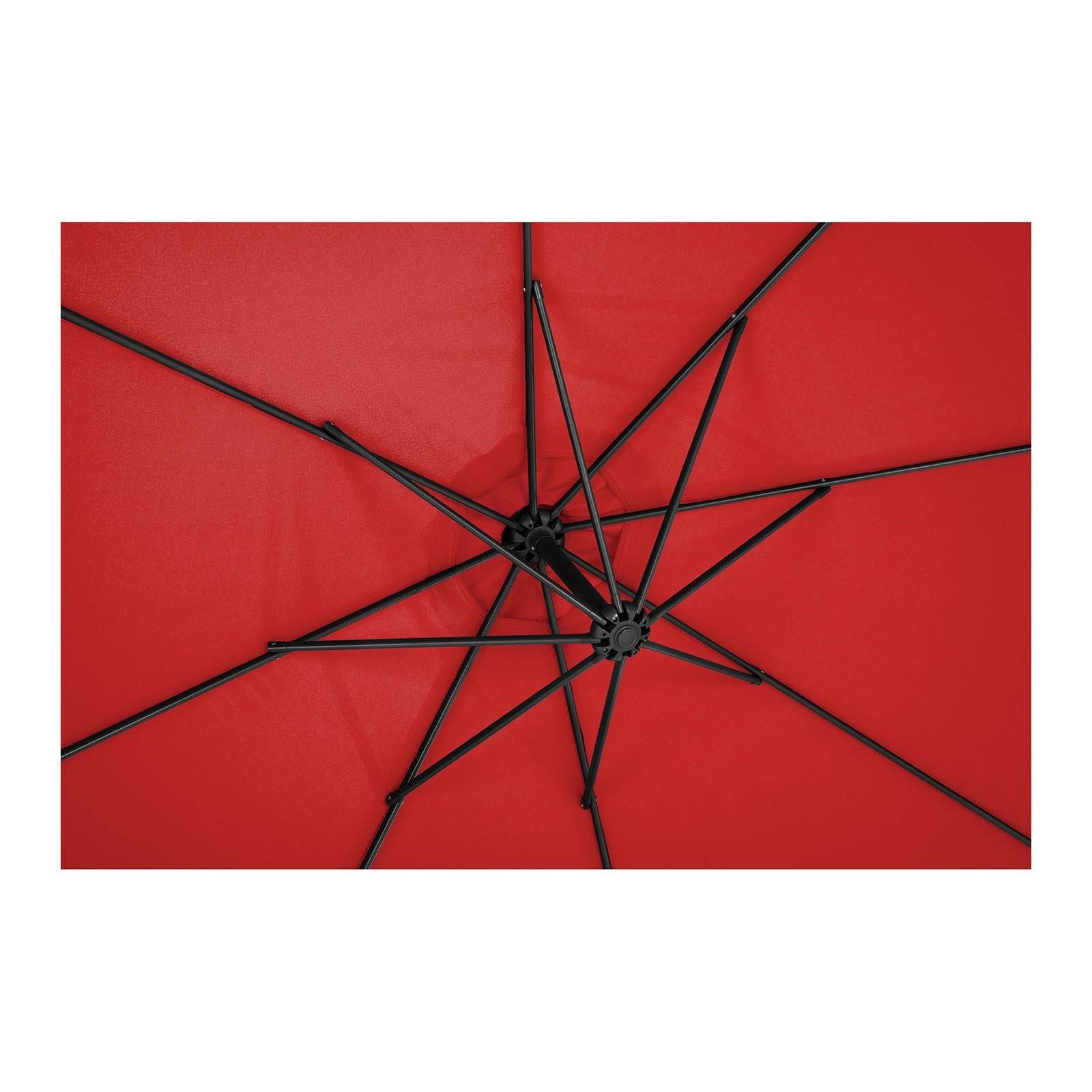 Helloshop26 - Parasol déporté - rouge - rond - diamètre 300 cm - inclinable - Image 4