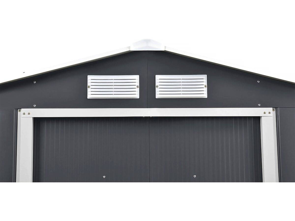 Abri De Jardin Métal- "vegas"-  2.7 M² Avec Panneaux Solaires - Gris -habitat Et Jardin - Image 5