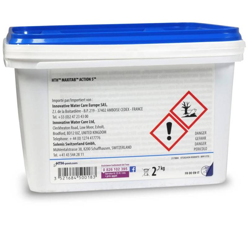 Chlore stabilisé hth® MAXITAB Action 5 - Galets 135g - 2,7 kg - 2,7 kg - Image 3