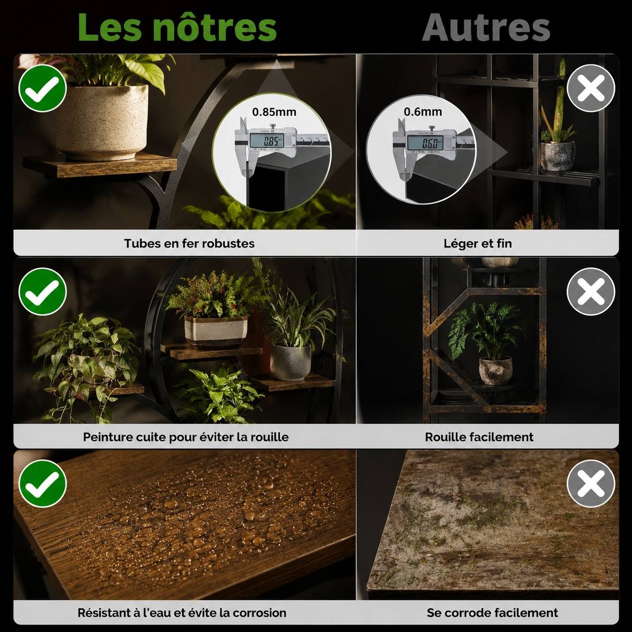 Étagère D'Angle Plantes Intérieures Avec Lumières De Culture 7 Niveaux Stable Salon Balcon Patio - Image 6