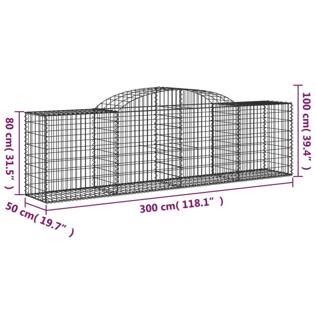 Vidaxl - Panier de gabions arqué 300x50x80/100 cm Fer galvanisé vidaXL 153514 - Image 3