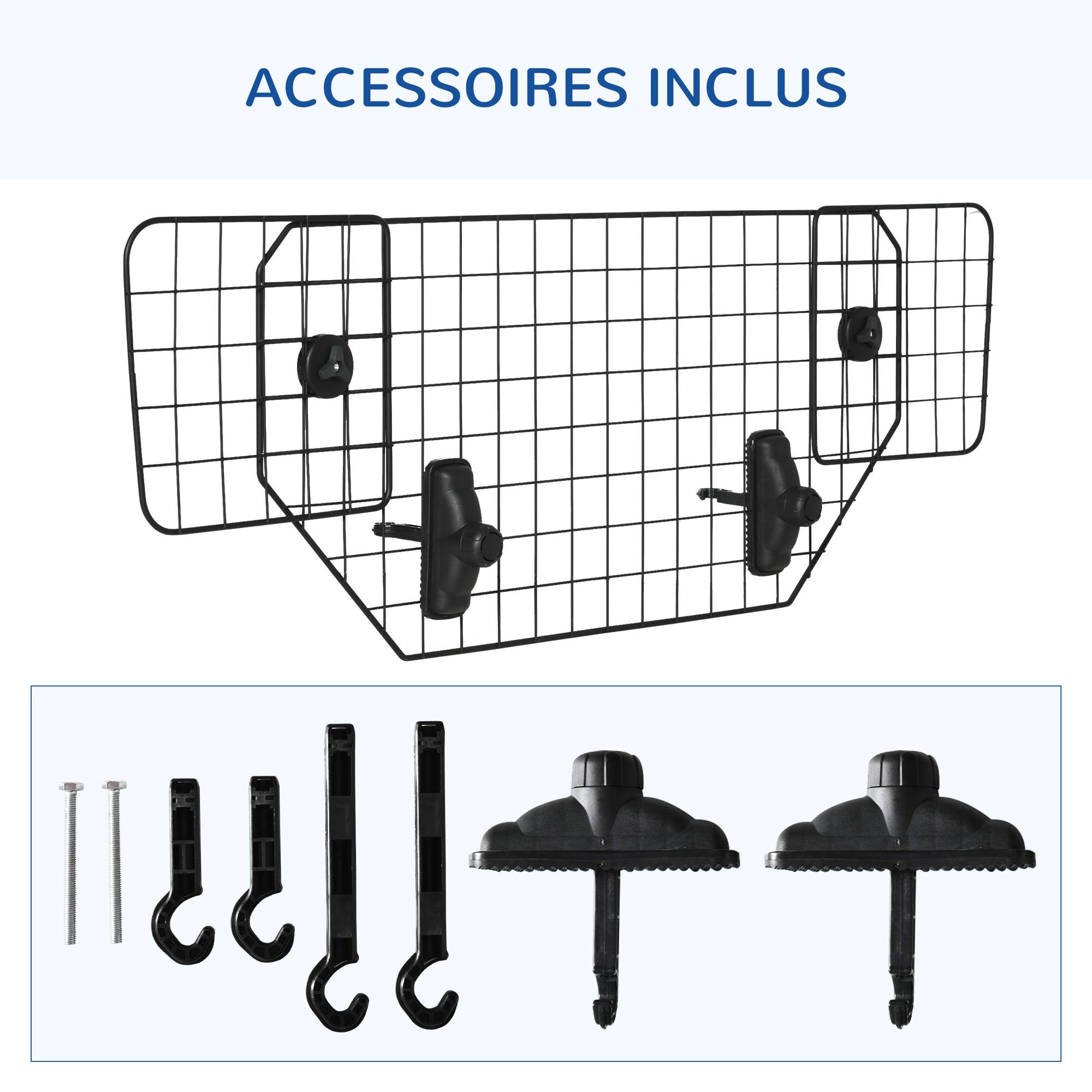 Grille de protection universelle pour chien barrière de sécurité de voiture pour chiens largeur ajustable 90-120 cm noir - Image 8