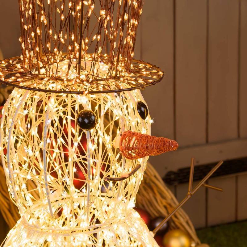 Lotti - Bonhomme de Neige lumineux 3D H70cm HDM Métal Pro 3600 MicroLED blanc chaud et froid FlashLED Diamond Lotti - Image 6