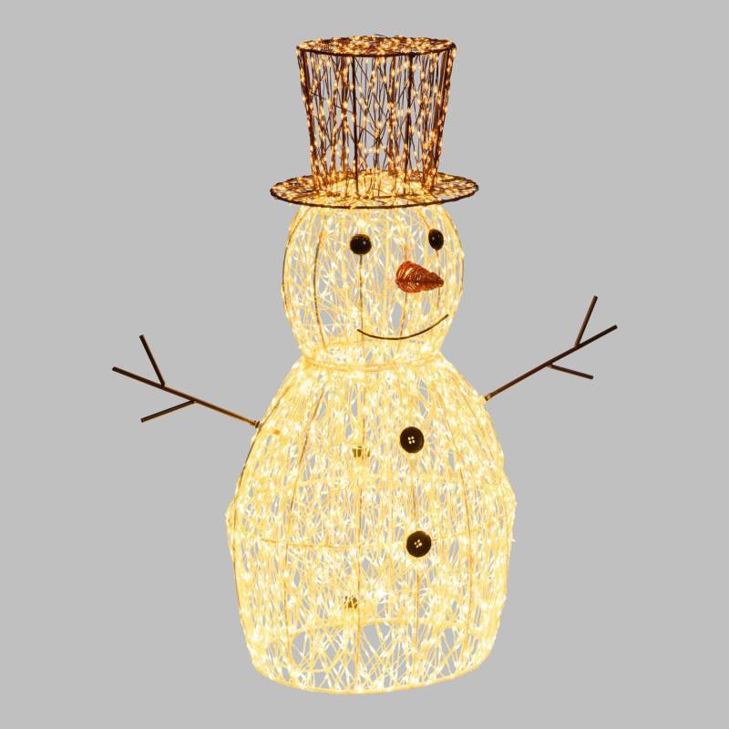 Lotti - Bonhomme de Neige lumineux 3D H70cm HDM Métal Pro 3600 MicroLED blanc chaud et froid FlashLED Diamond Lotti - Image 1
