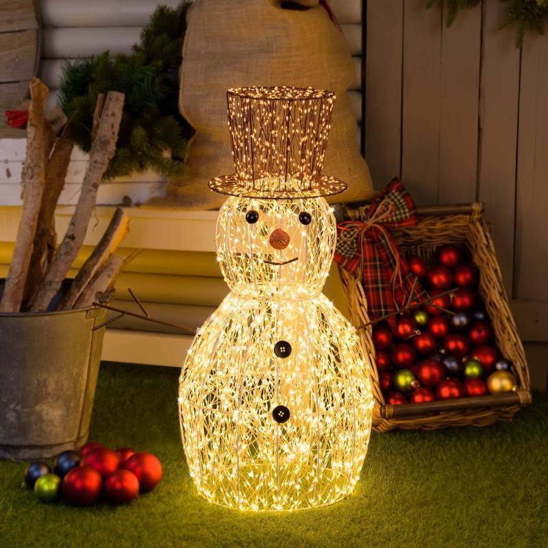 Lotti - Bonhomme de Neige lumineux 3D H70cm HDM Métal Pro 3600 MicroLED blanc chaud et froid FlashLED Diamond Lotti - Image 2