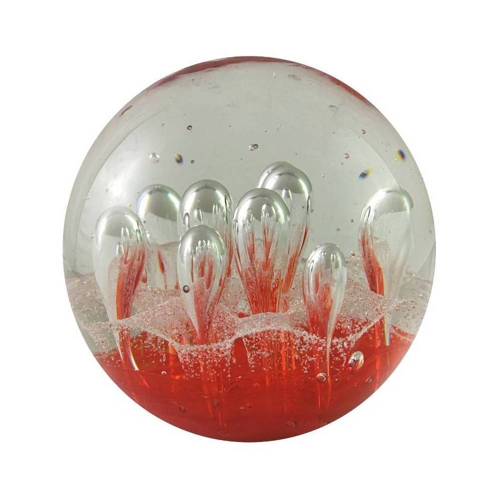 Chemin De Campagne - ° Presse papier sulfure "Gouttes" en verre rouge Ø.9.5 cm Chemin de campagne - Image 1