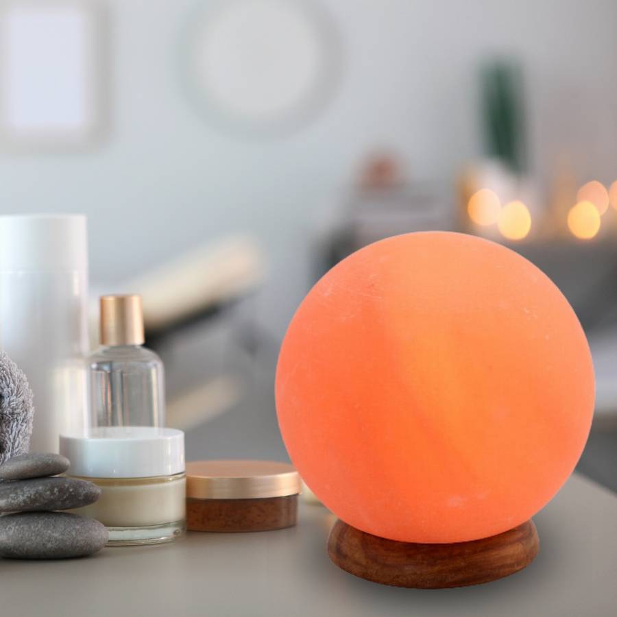 Zen Light - Lampe en Sel d'Himalaya Moon - Matériau 100% Naturelle-Sculptée à la Main–Câble et Ampoule Fournis- Zen'Light