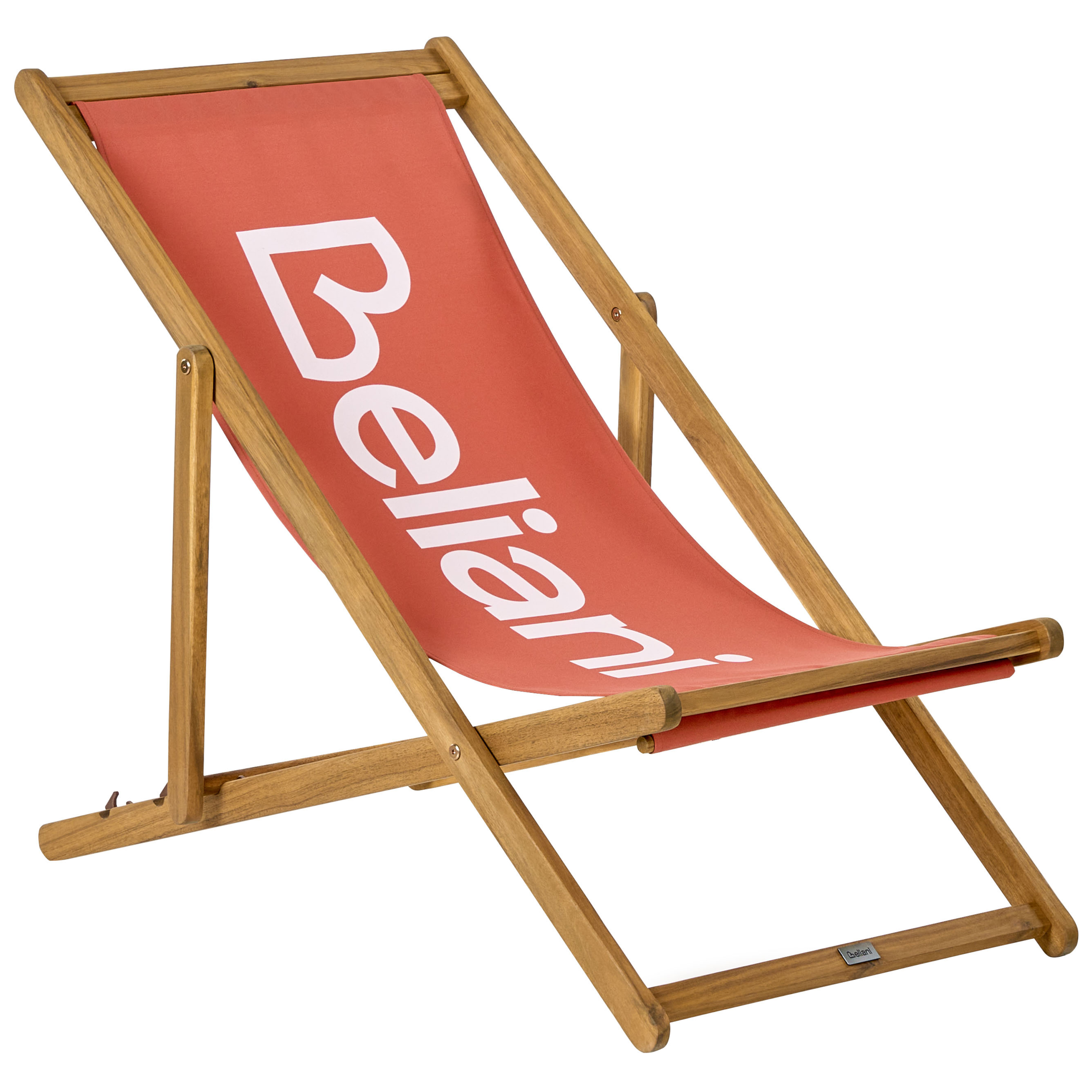 Chaise Longue Rouge et Bois d'Acacia Clair en Tissu Pliante Meuble de Jardin Inclinable - Image 4