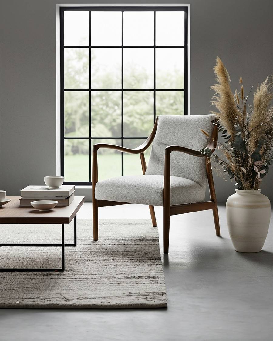 Ambre - Fauteuil en bois massif chêne et en lin - UNIQKA - Image 1