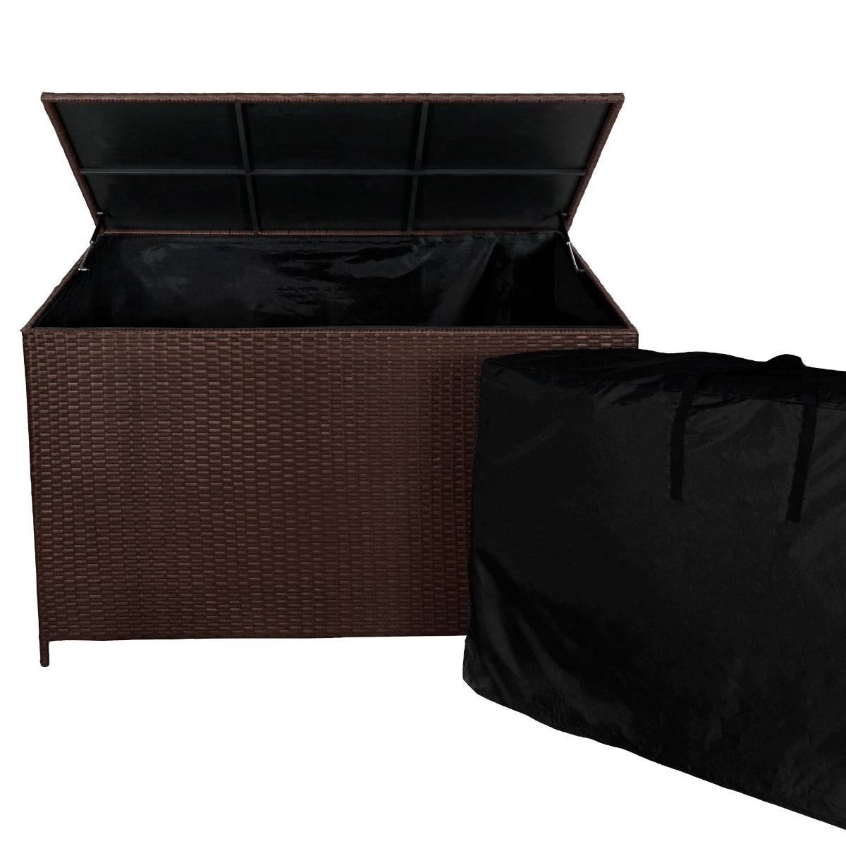 Monstershop - Salon de Jardin 9 personnes & Coffre de Rangement en Rotin – Marron - Image 3