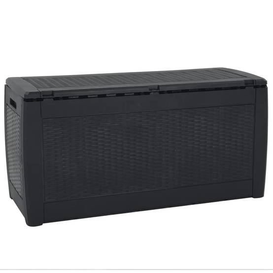 Boîte de stockage jardin 119 x 48 x 60 cm polypropylène anthracite - Image 3