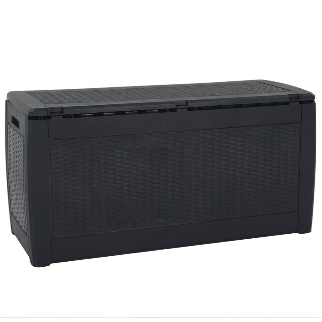 Boîte de stockage jardin 119 x 48 x 60 cm polypropylène anthracite - Image 3