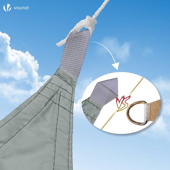 Voile d'ombrage Triangle en Polyester Imperméable avec Kit de Montage 3x3x3m Gris - Image 2
