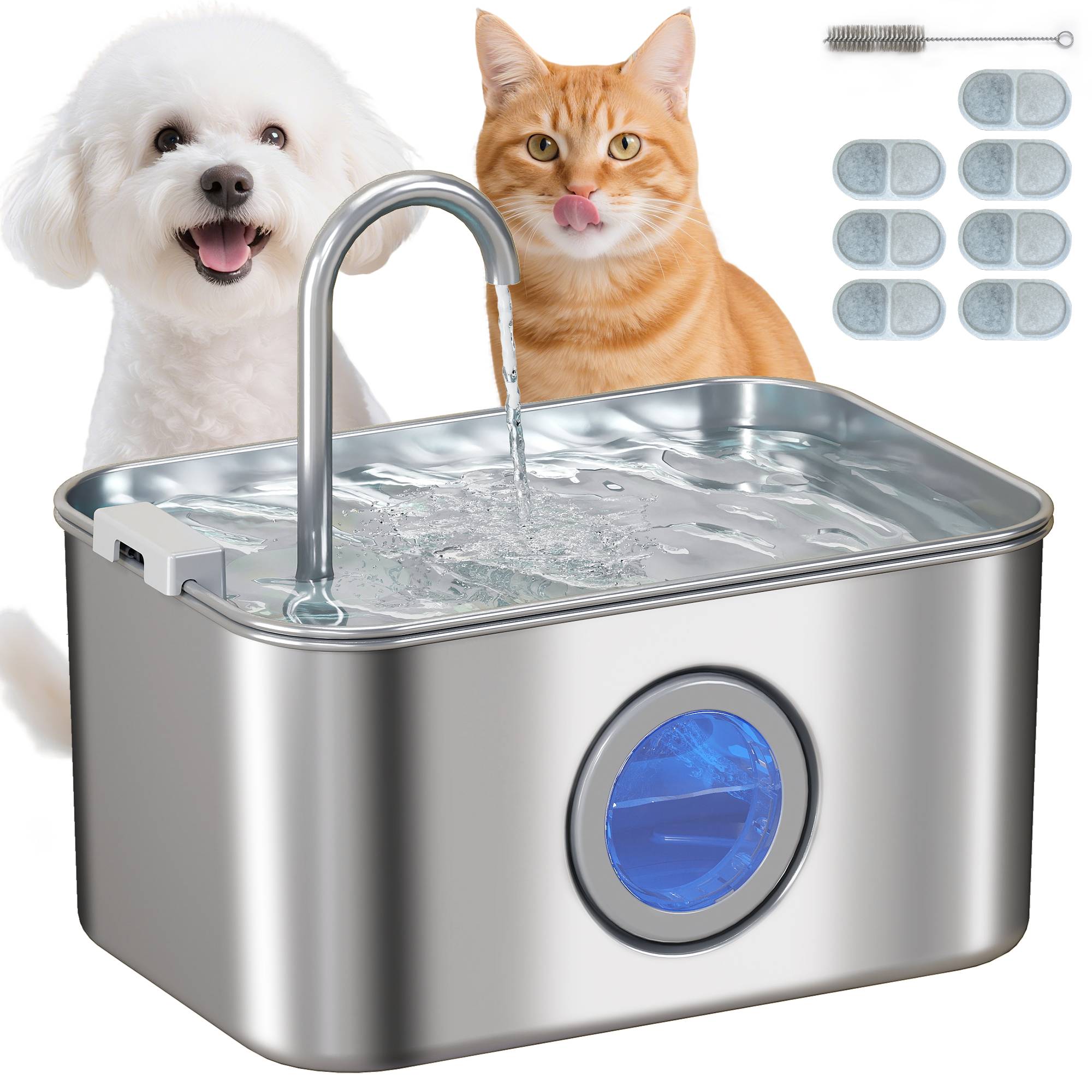 Sans Marque - Fontaine à eau chats 3,2L avec pompe silencieuse et filtre charbon actif - Image 1