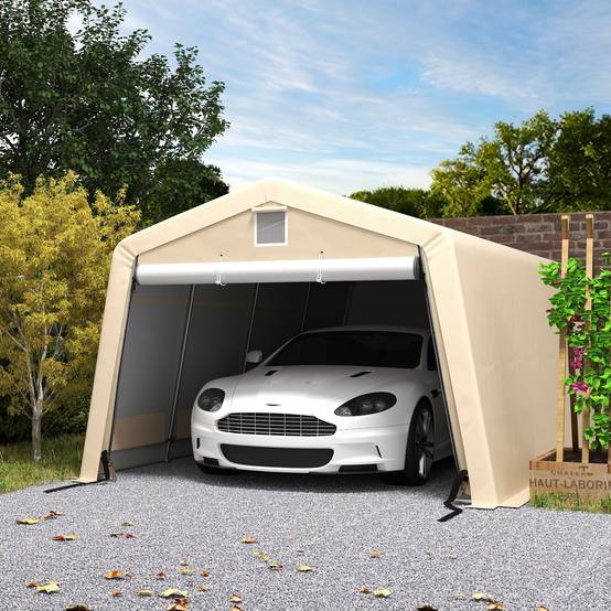 ComfortXL - Carport tente garage acier pour voitures protection anti-UV imperméable 6,2x3,3m - ComfortXL Outdoor Living - Image 4