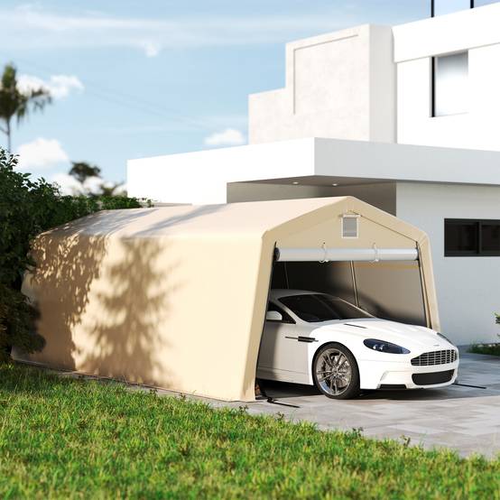 ComfortXL - Carport tente garage acier pour voitures protection anti-UV imperméable 6,2x3,3m - ComfortXL Outdoor Living - Image 3