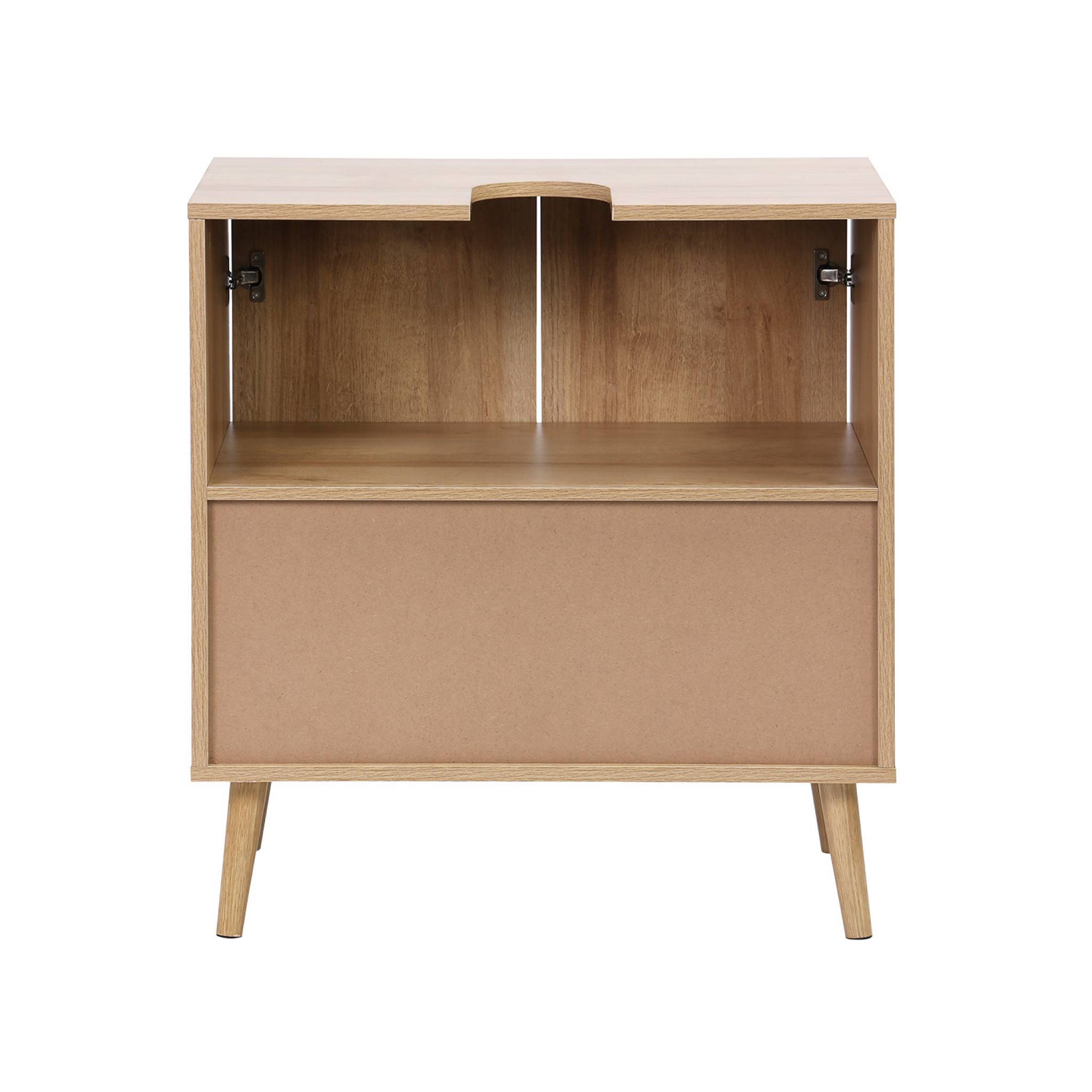 Meuble sous lavabo décor bois et cannage Bohème 65 x 40 x 70 cm naturel | sweeek - Image 6