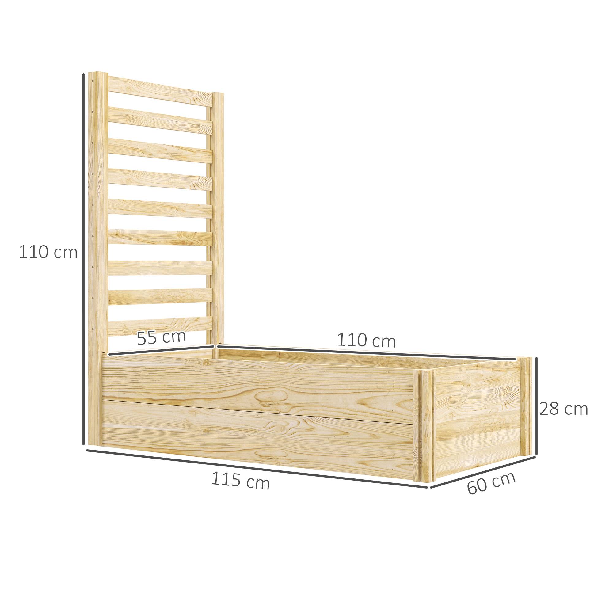 Sans Marque - Vase treillis plantes grimpantes fond ouvert bois sapin 115x60x110 cm bois - Image 5