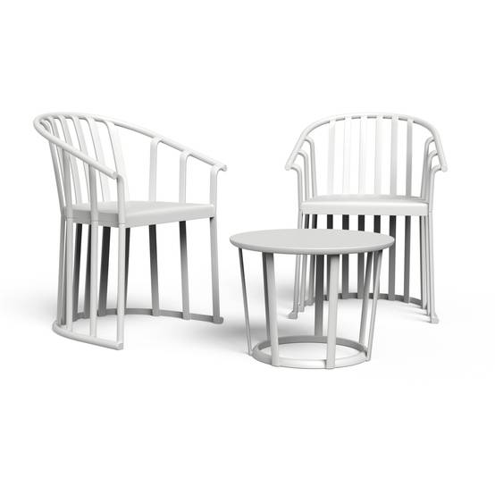 Set 2+1 fauteuils-table intérieur, extérieur blanc RAFF Resol - Image 1