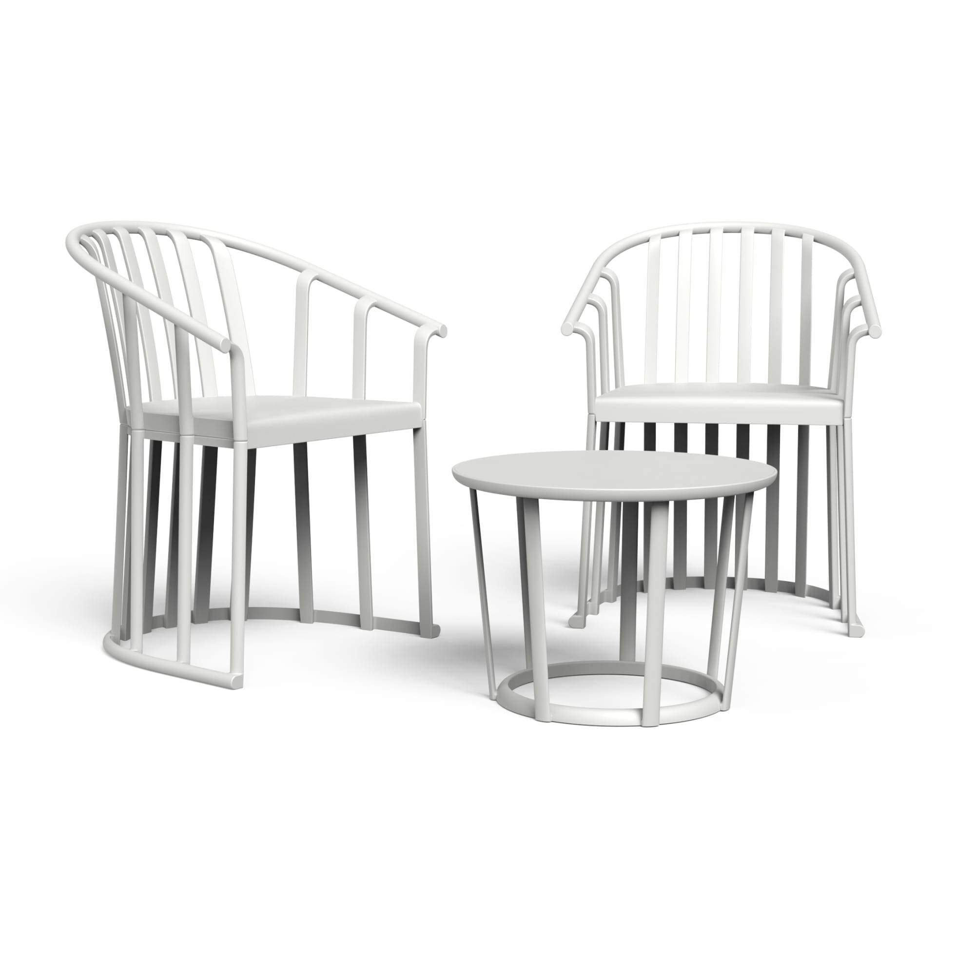 Set 2+1 fauteuils-table intérieur, extérieur blanc RAFF Resol - Image 1