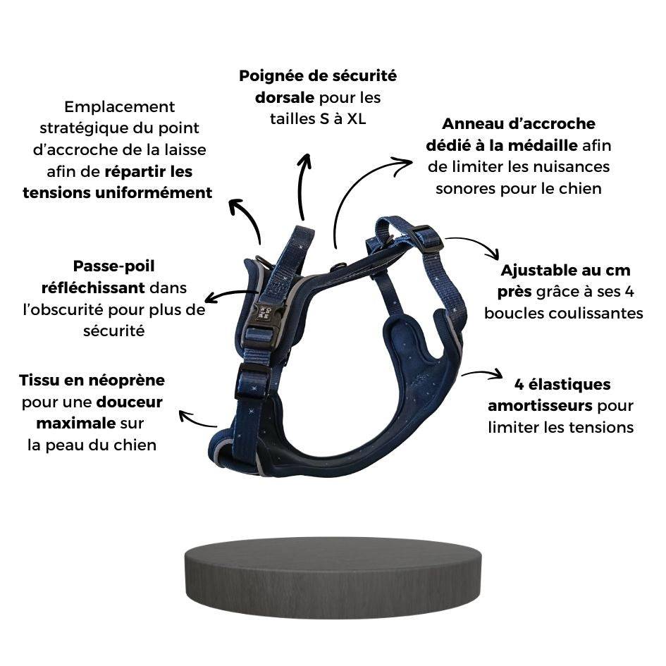 Harnais Premium pour chien confortable – Bleu Nuit – On se la Pet - Image 5