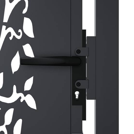 Porte de jardin - Portail de clôture - Portillon de jardin anthracite 105x180cm acier conception d'arbre - MEUBLE PRO - Image 7