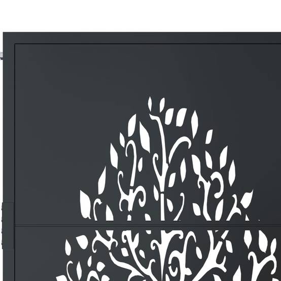 Porte de jardin - Portail de clôture - Portillon de jardin anthracite 105x180cm acier conception d'arbre - MEUBLE PRO - Image 6