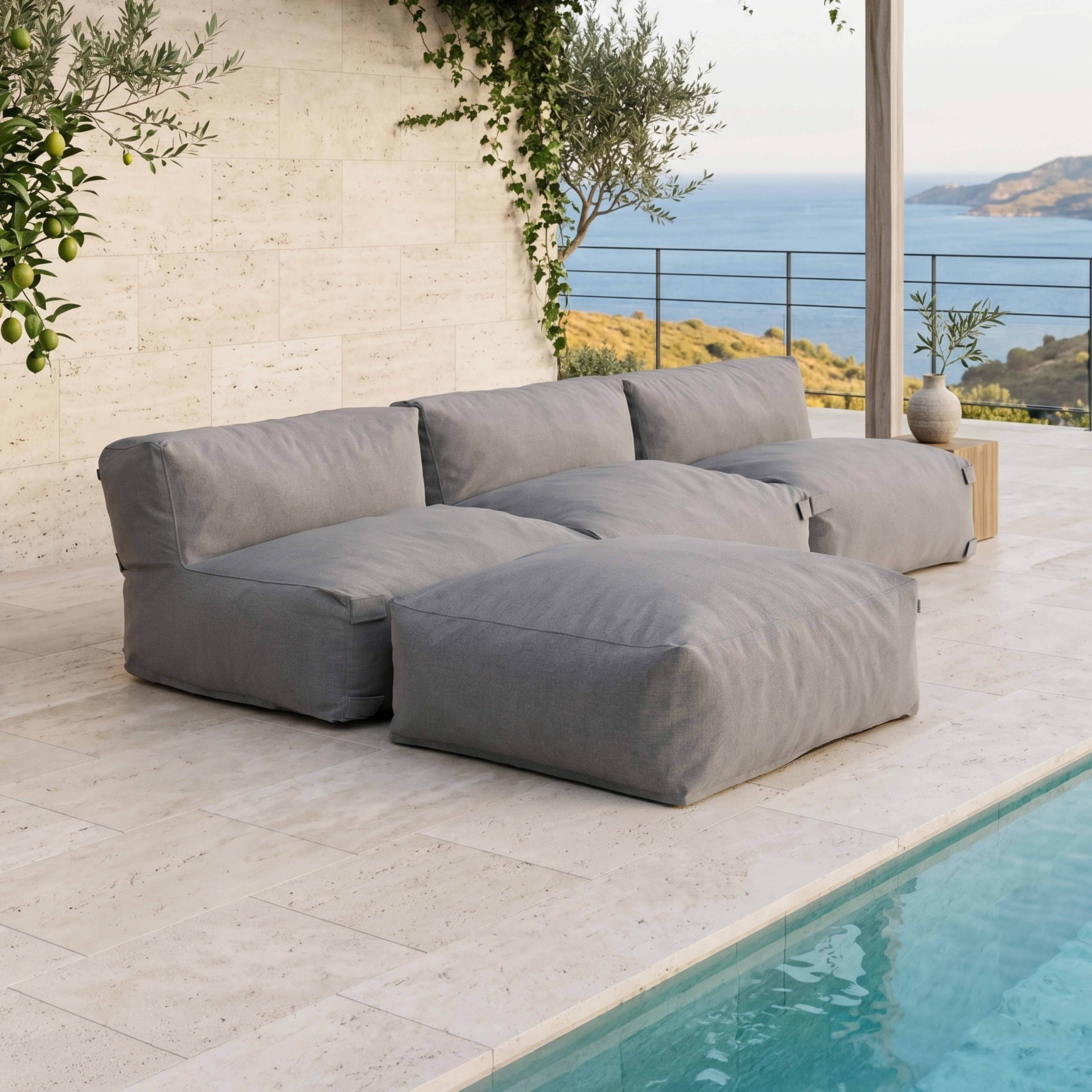 Oviala - Canapé de jardin modulable 4 places gris Mixi - Oviala - Image 1