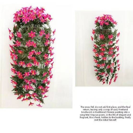 Décoration Murale Fleurs Artificielles - Tiges et Panier Suspendu pour Intérieur et Mariage - Lytech - Image 3