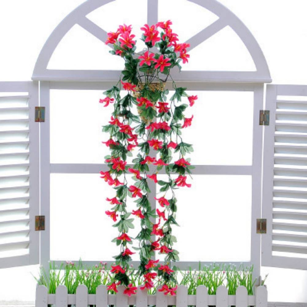 Décoration Murale Fleurs Artificielles - Tiges et Panier Suspendu pour Intérieur et Mariage - Lytech - Image 1