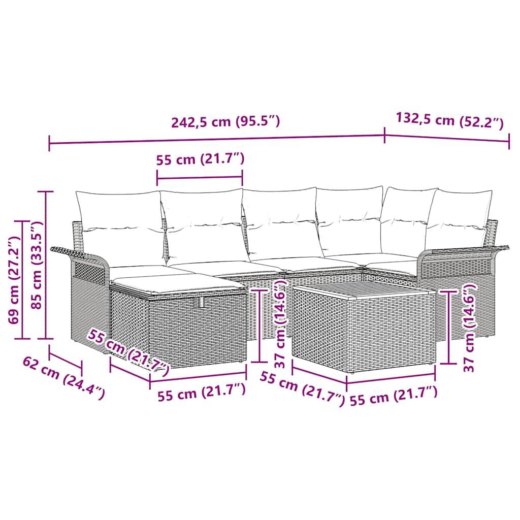 ComfortXL - Salon de jardin 6 places en poly rotin avec rangement et coussins Noir – ComfortXL Outdoor Living - Image 3