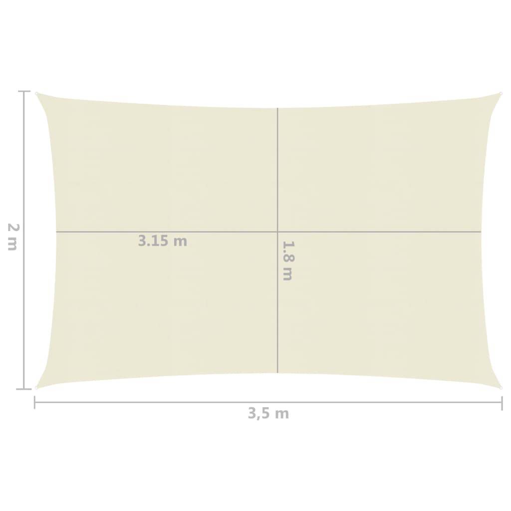 Helloshop26 - Voile toile d'ombrage parasol 160 g/m² crème 2 x 3,5 m PEHD - Image 6