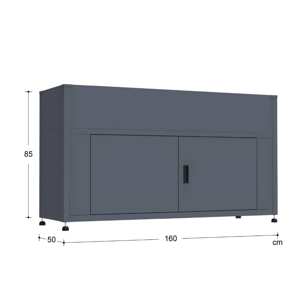 Couleurs du monde - Armoire grand format gris avec jardinière intégrée – grand rangement extérieur décoratif - Image 6