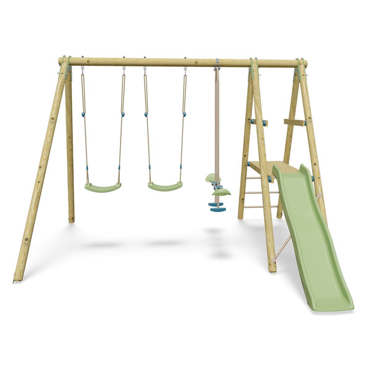 Station de jeux bois 2,30 m Topwood TUTTI 2 - 6 enfants - Image 1