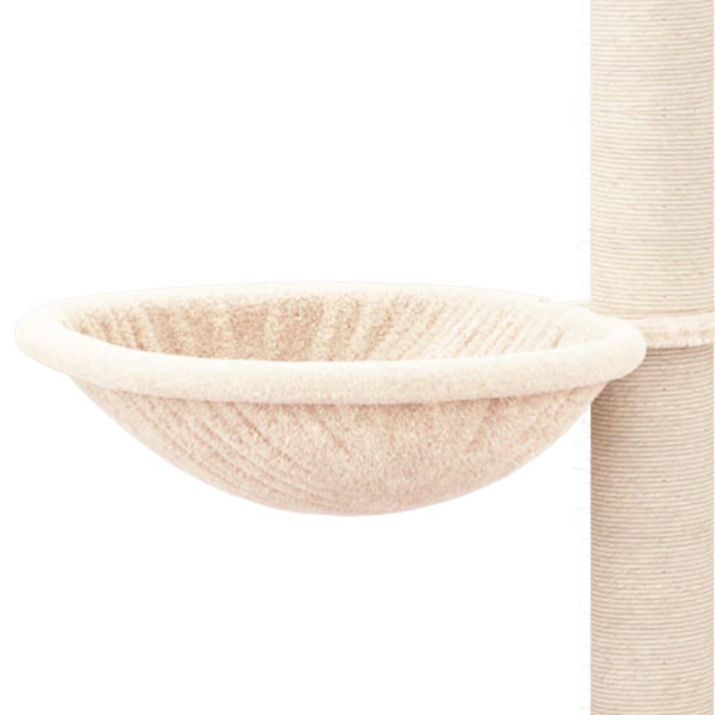 Arbre à chat design en sisal avec niche douillette et hamac suspendu Crème 94,5 cm – ComfortXL Pet Living - Image 6