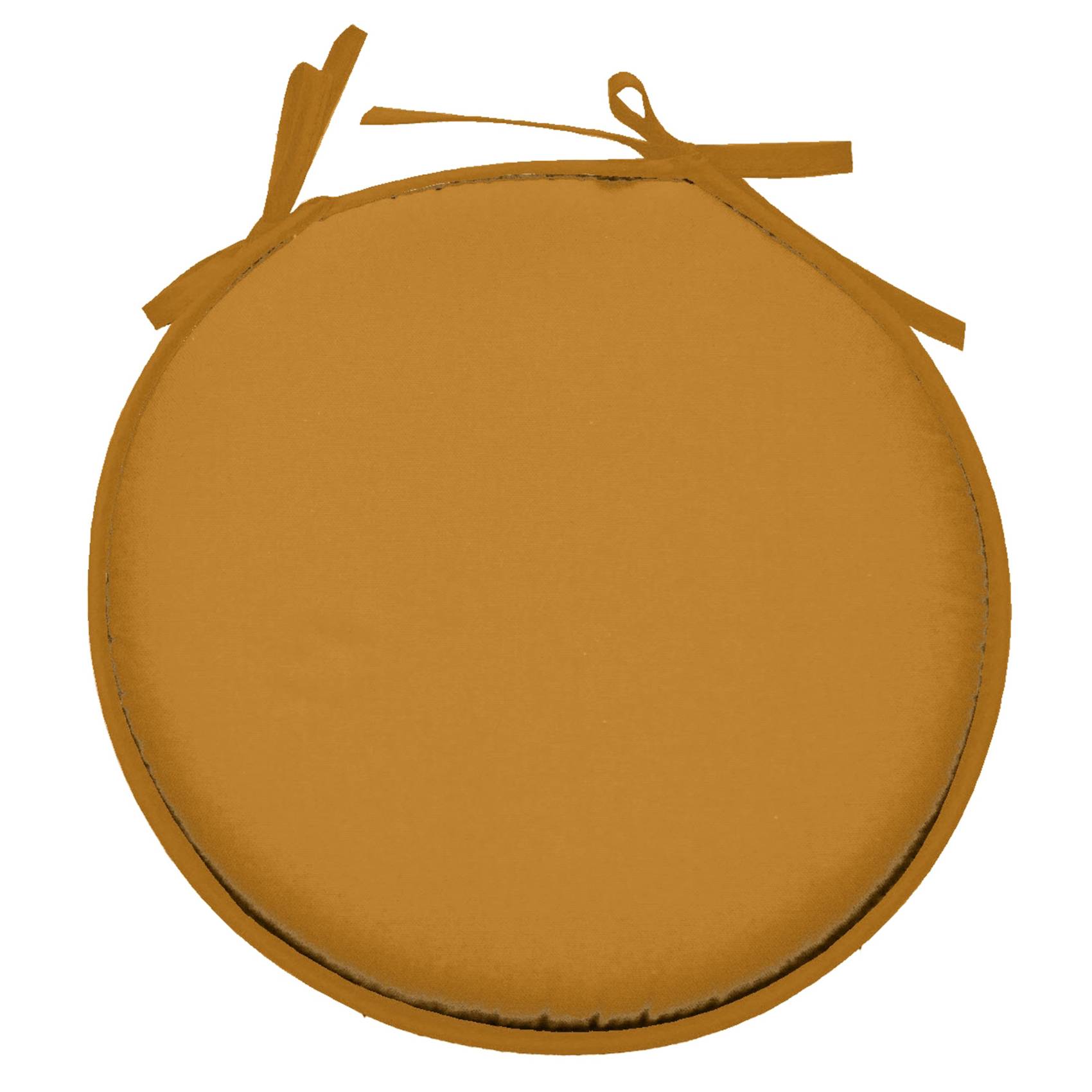 Lovely Casa - Galette de chaise ronde unie aux multiples couleurs - LOVELY CASA - Polyester - Jaune Curry - Image 1