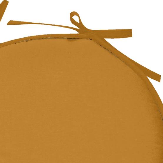 Lovely Casa - Galette de chaise ronde unie aux multiples couleurs - LOVELY CASA - Polyester - Jaune Curry - Image 2
