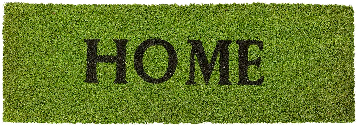Paillasson tapis de sol porte d’entrée essuie-pieds fibres de coco home vert - Image 1