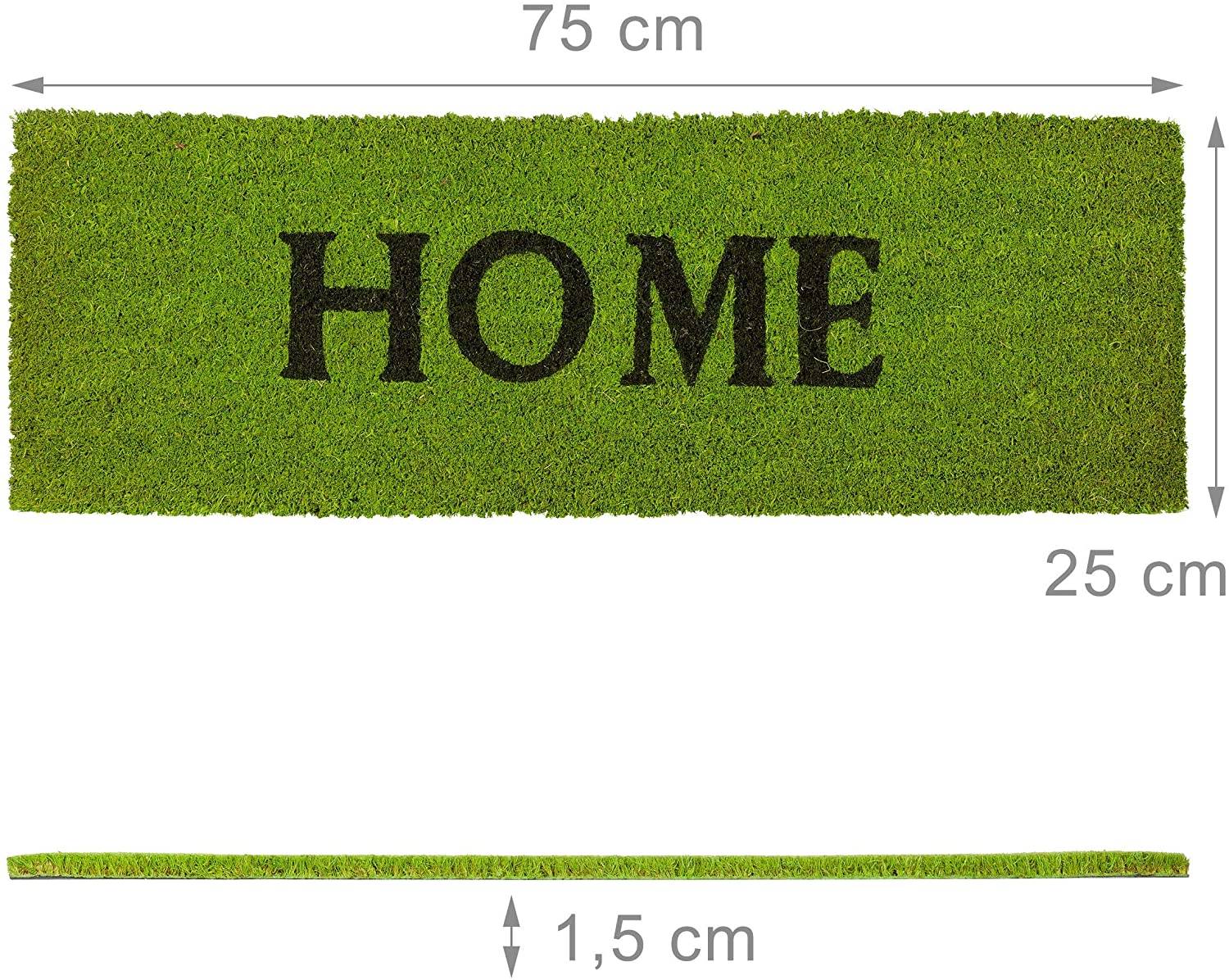 Paillasson tapis de sol porte d’entrée essuie-pieds fibres de coco home vert - Image 2