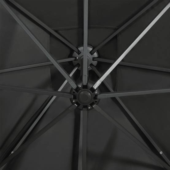 Helloshop26 - Parasol meuble de jardin déporté avec mât et lumières led 300 cm anthracite - Image 6