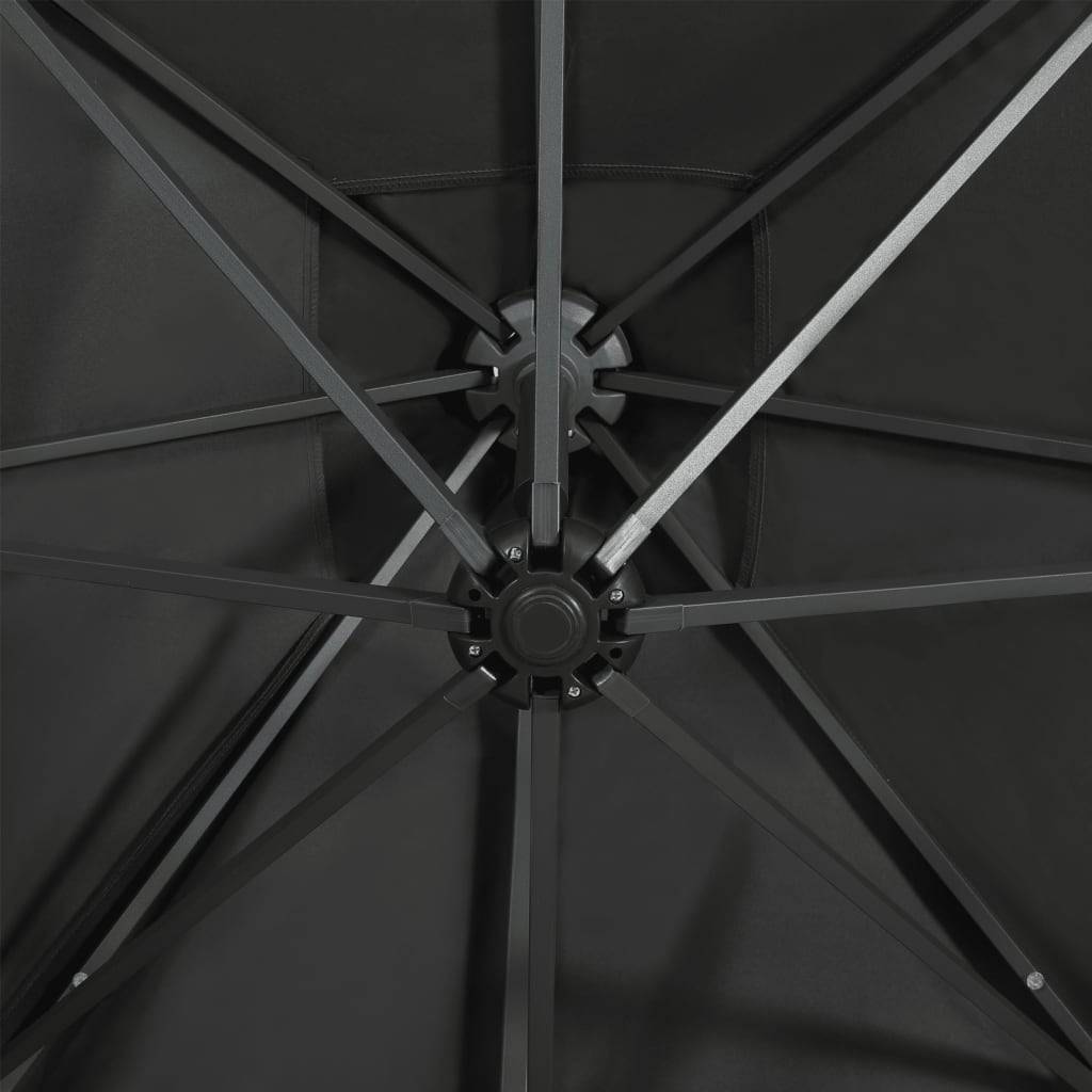 Helloshop26 - Parasol meuble de jardin déporté avec mât et lumières led 300 cm anthracite - Image 6