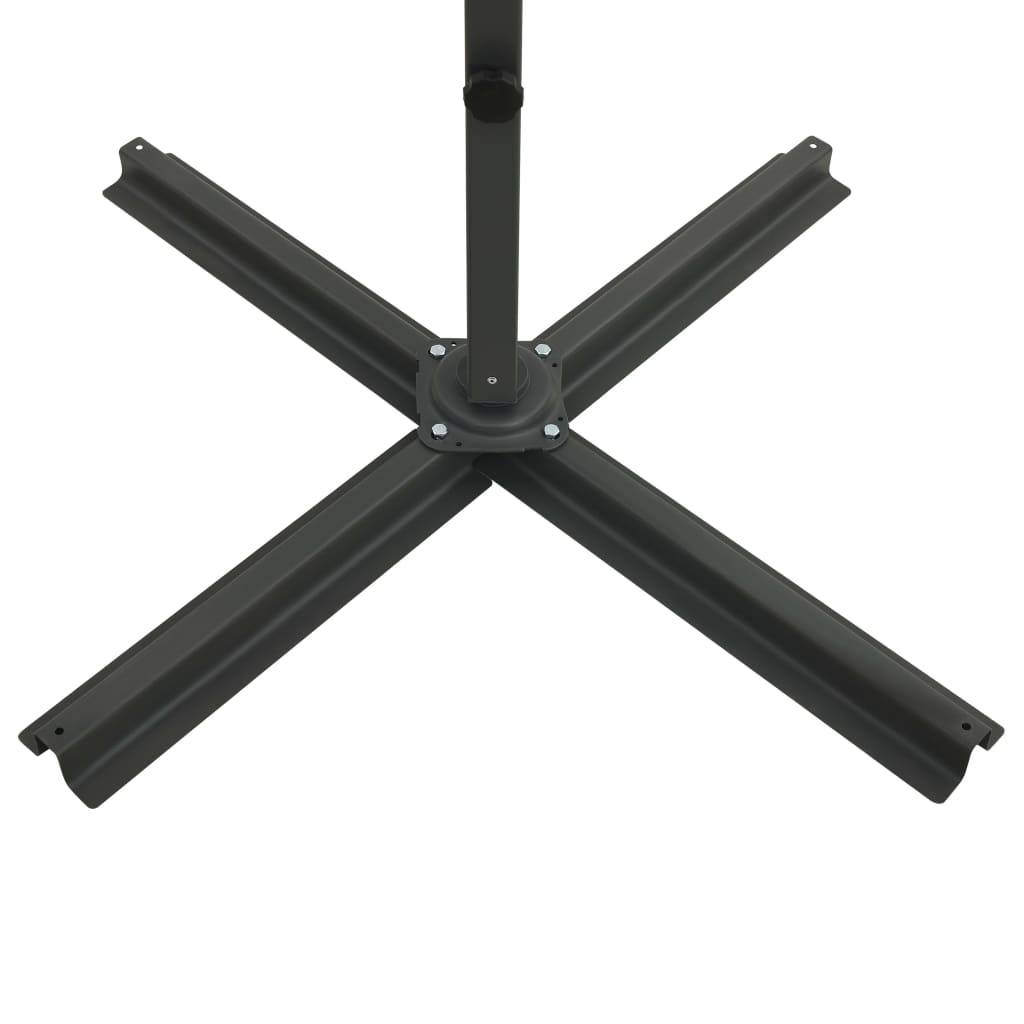 Helloshop26 - Parasol meuble de jardin déporté avec mât et lumières led 300 cm anthracite - Image 9