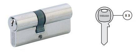 Cylindre SA nickelé 45x50 MV 24252 vis 60 mm THIRARD - 16456 - Image 1