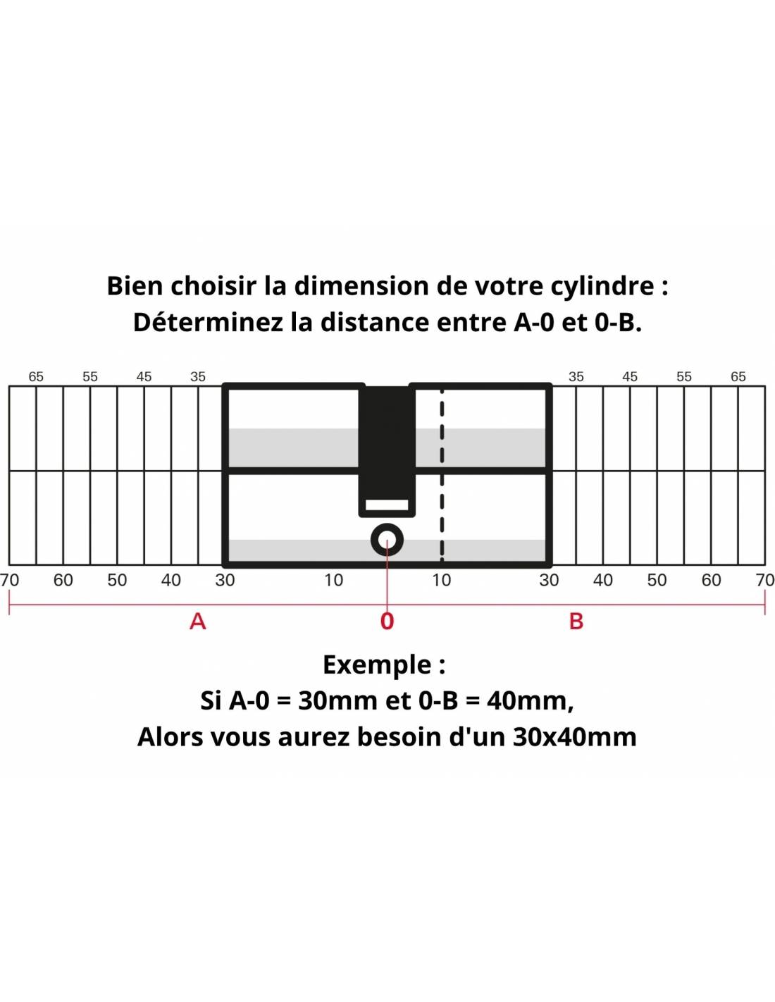 Cylindre SA nickelé 45x50 MV 24252 vis 60 mm THIRARD - 16456 - Image 2