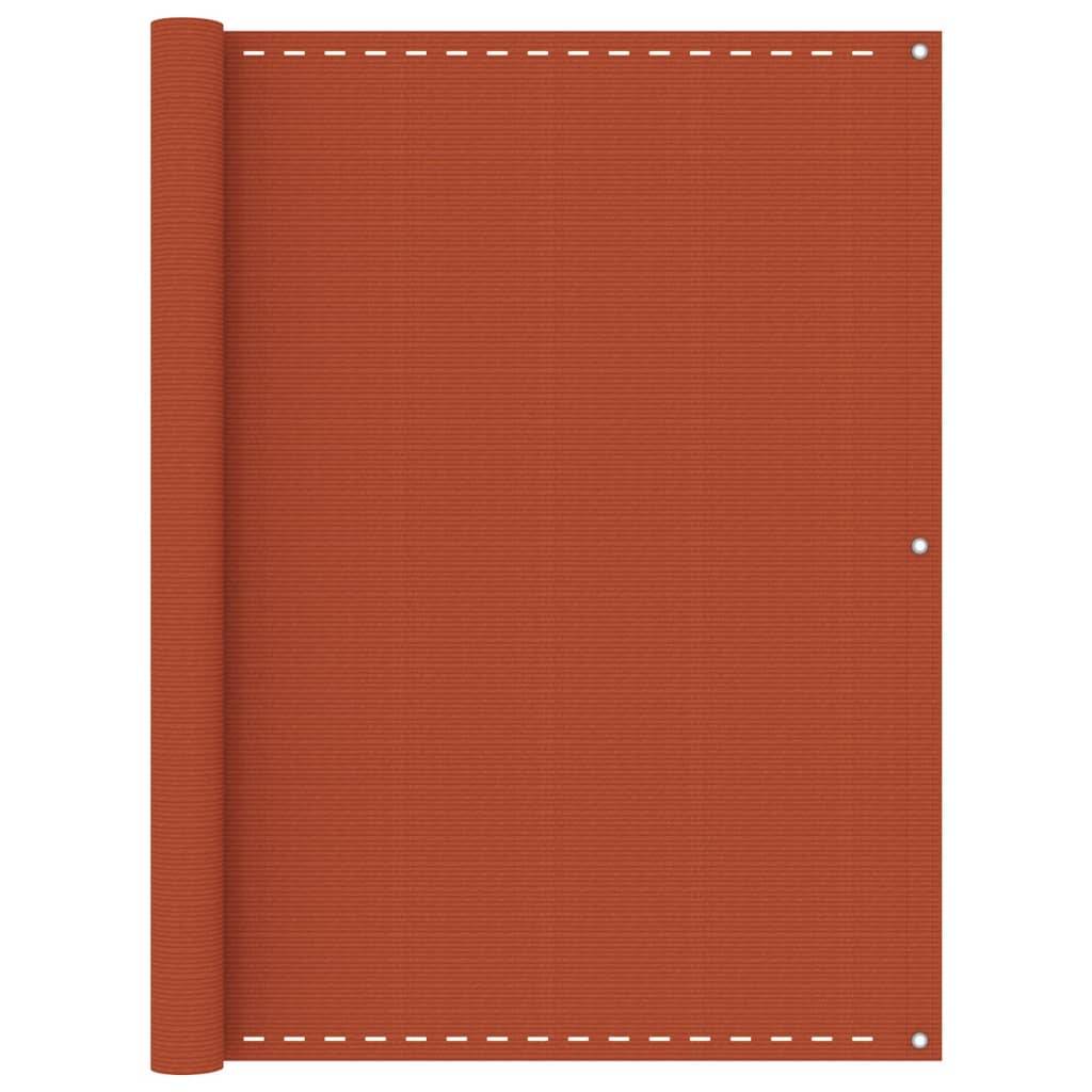 Helloshop26 - Écran de balcon brise pare vue protection confidentialité 120 x 500 cm PEHD orange - Image 1