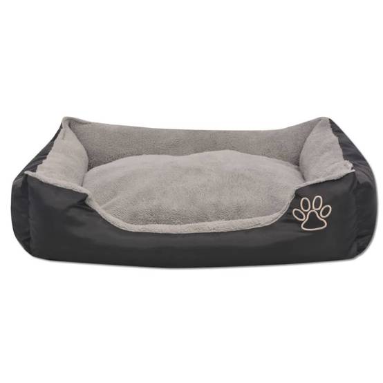 Panier pour chien tissu Oxford et fausse fourrure noir 110 x 80 x 21 cm - PANGIVO - Image 3