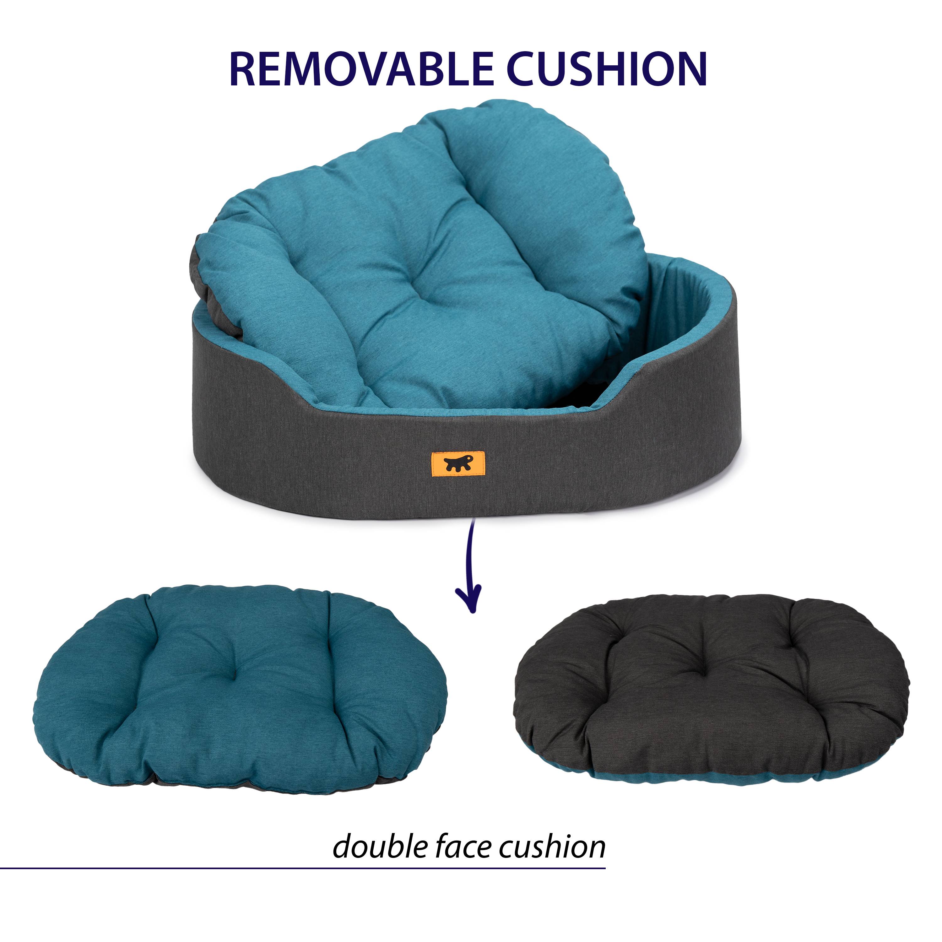 Ferplast - Ferplast Panier Chien Dandy, Coussin Amovible et Lavable, Housse en Coton avec Rembourrage Doux, Grand Lit pour Chien, 110 x 70 x H 23 cm, Bleu - Image 5